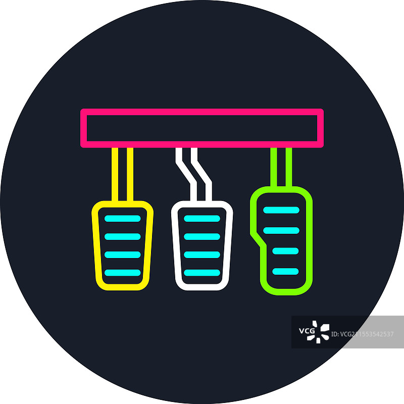 汽车踏板线条多色图标图片素材