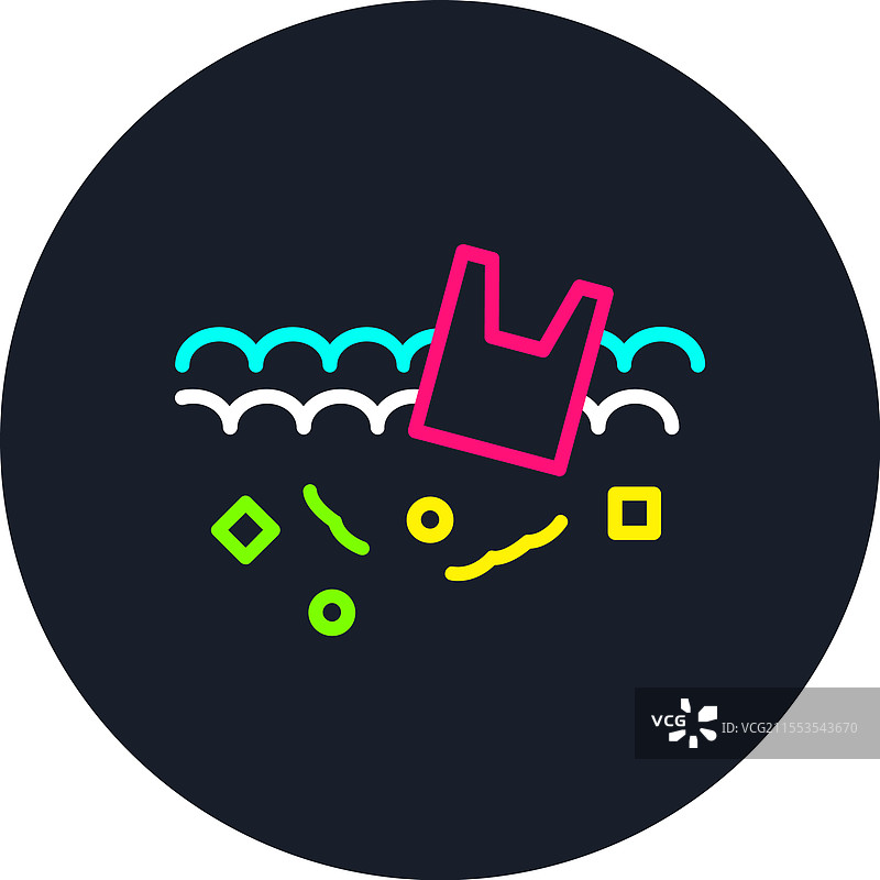 废塑料线多色图标图片素材