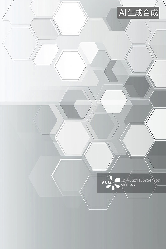 【AI数字艺术】科技六边形背景图片素材