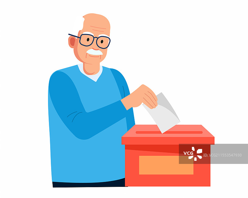 老年公民在大选中投票图片素材