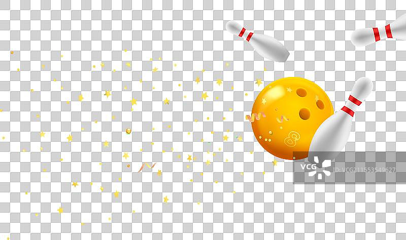 飞翔的保龄球与抽象的彩虹糖图片素材