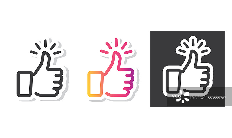 点赞图标贴纸图片素材