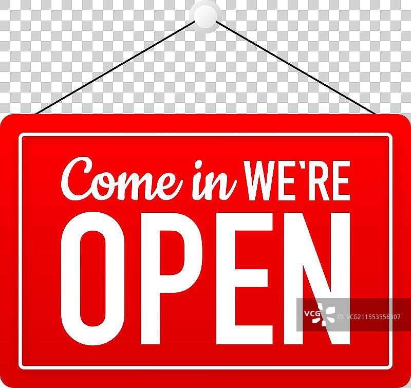 欢迎光临，我们营业中的门牌横幅图片素材