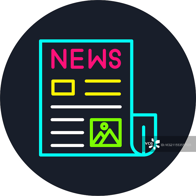 报纸线条多彩图标图片素材