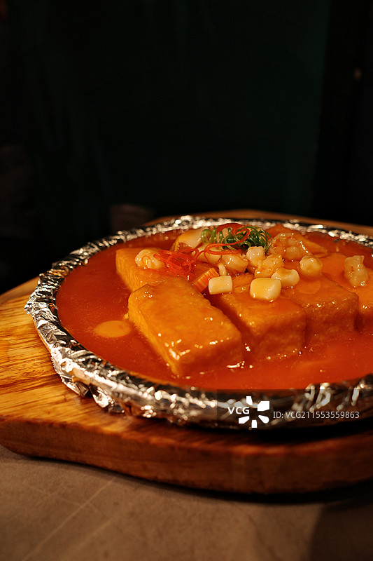 北京潮汕餐厅铁板豆腐图片素材