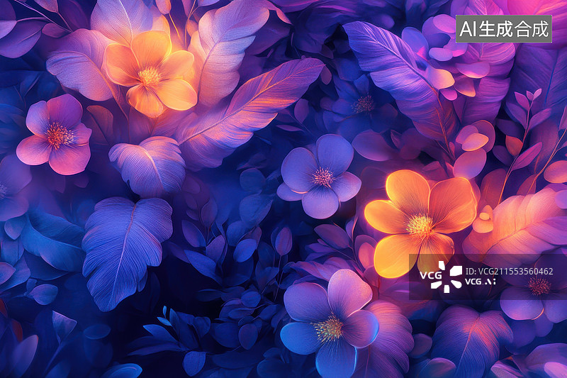 【AI数字艺术】梦幻花境的诗意绽放图片素材