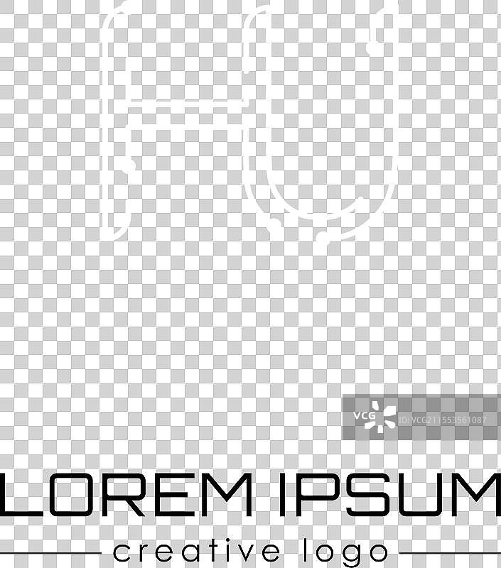 创意字母H和U的标志设计元素图片素材