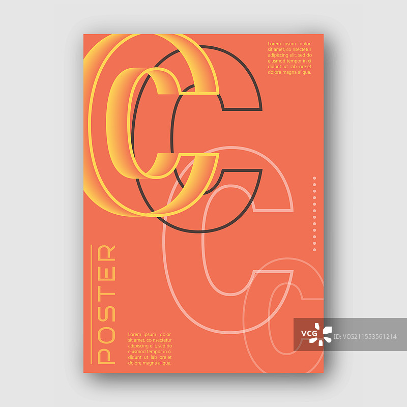 海报用的风格化小写字母c模板图片素材