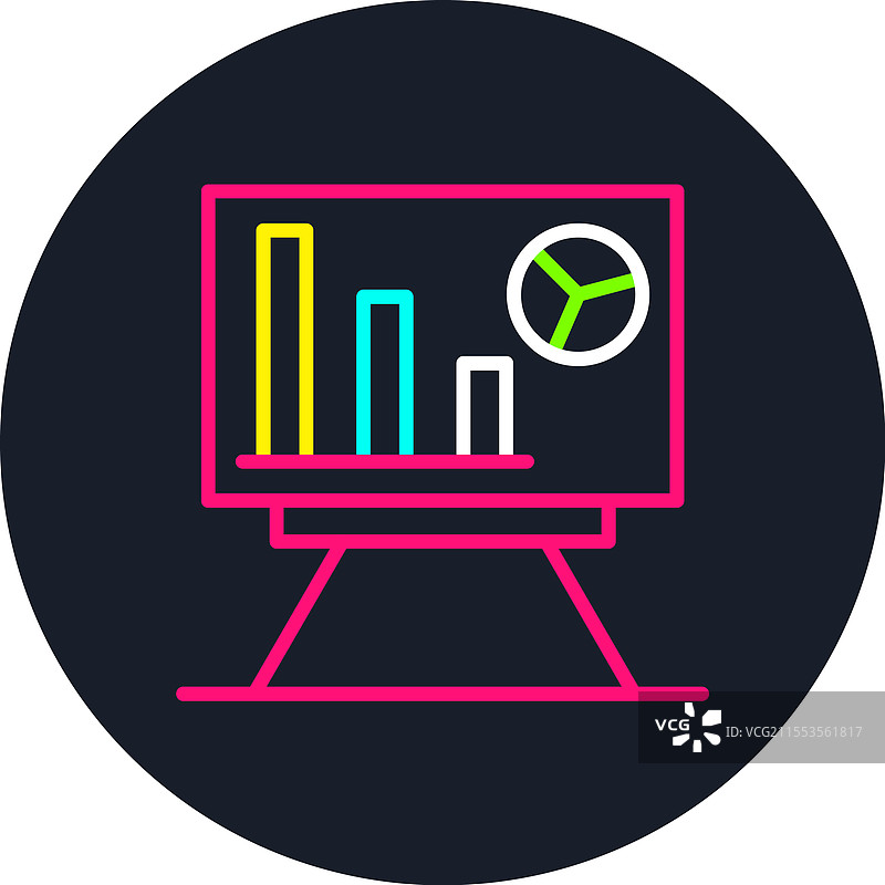 多色图标的演示线图片素材