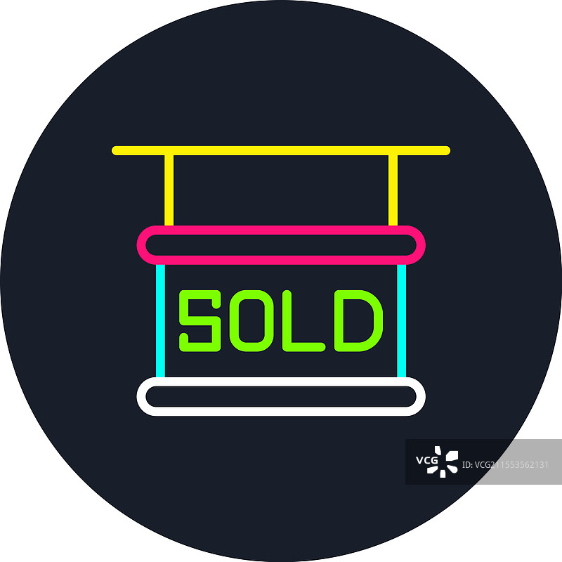 售罄线多色图标图片素材