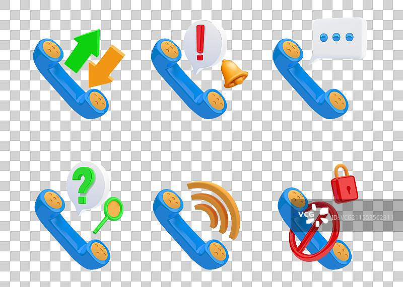 3D手机图标呼叫客户服务支持图片素材