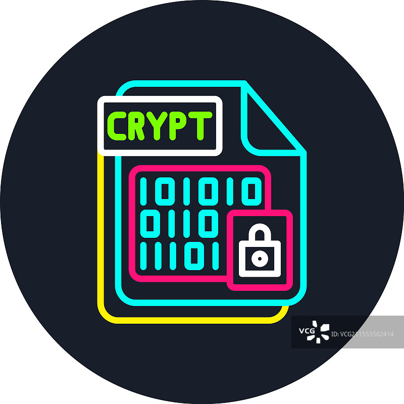 多色图标的加密线条图片素材