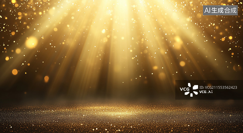 【AI数字艺术】金色发光的光线背景图片素材