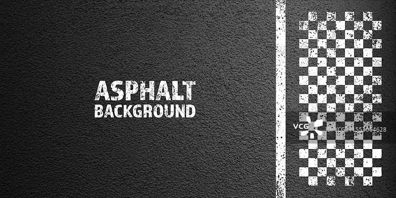 沥青路面上有白色裂纹车道标线图片素材