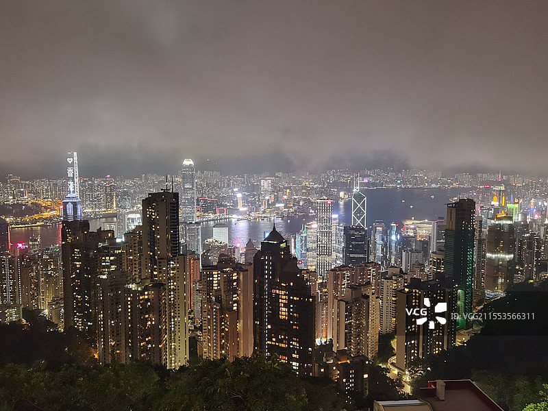 狮子山下的维港夜景图片素材
