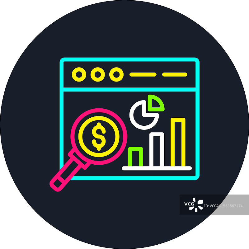 多色分析线图标图片素材