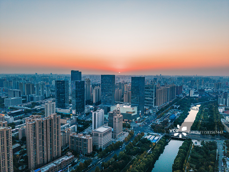 郑州金水CBD正弘城商圈航拍图图片素材