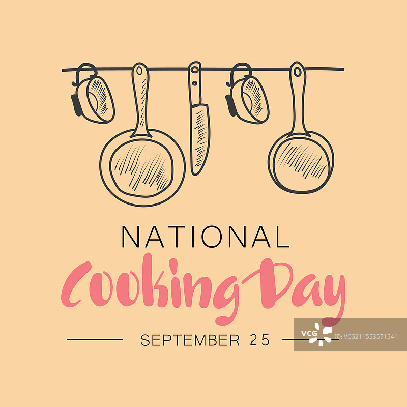 国家烹饪日 9月25日 - 日历日期图片素材