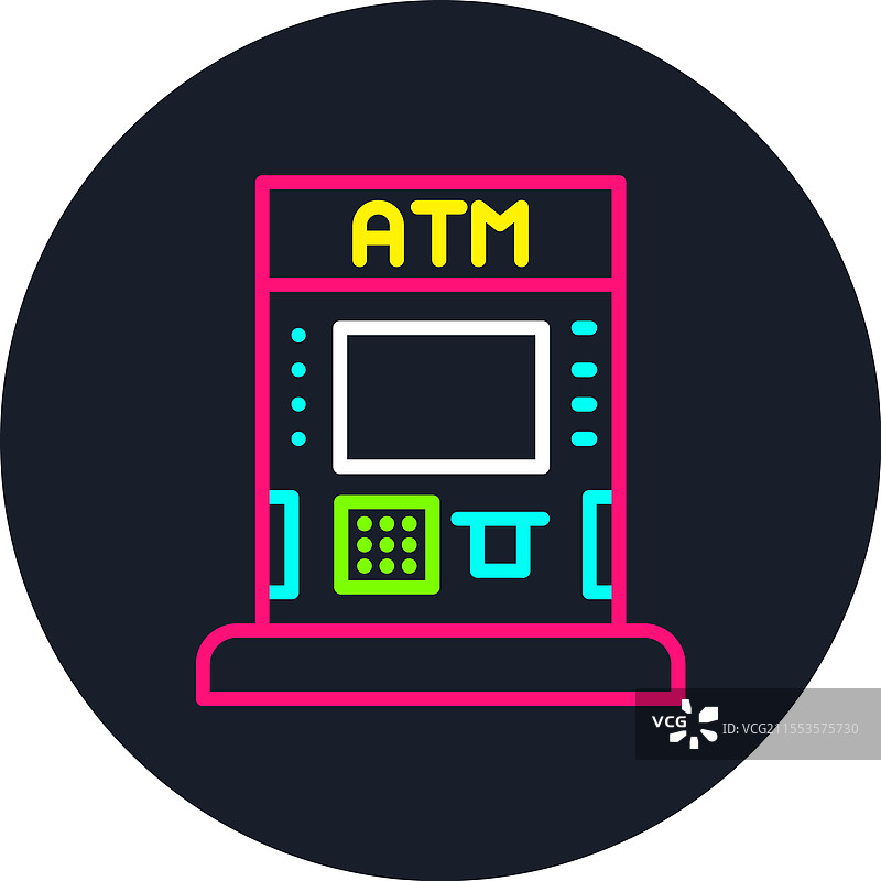 多色ATM排队图标图片素材