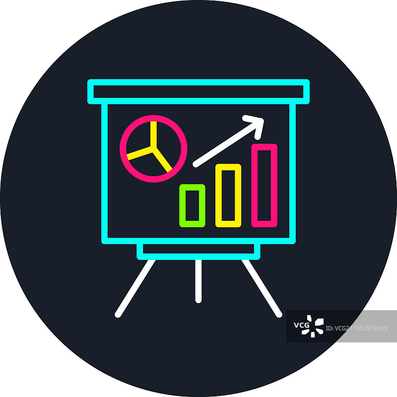 多色图标的演示线图片素材