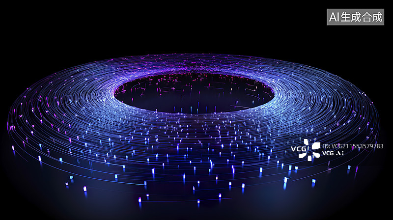 【AI数字艺术】圆形放射粒子波仪表背景图片素材