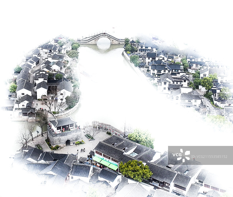 雾隐千重楼图片素材