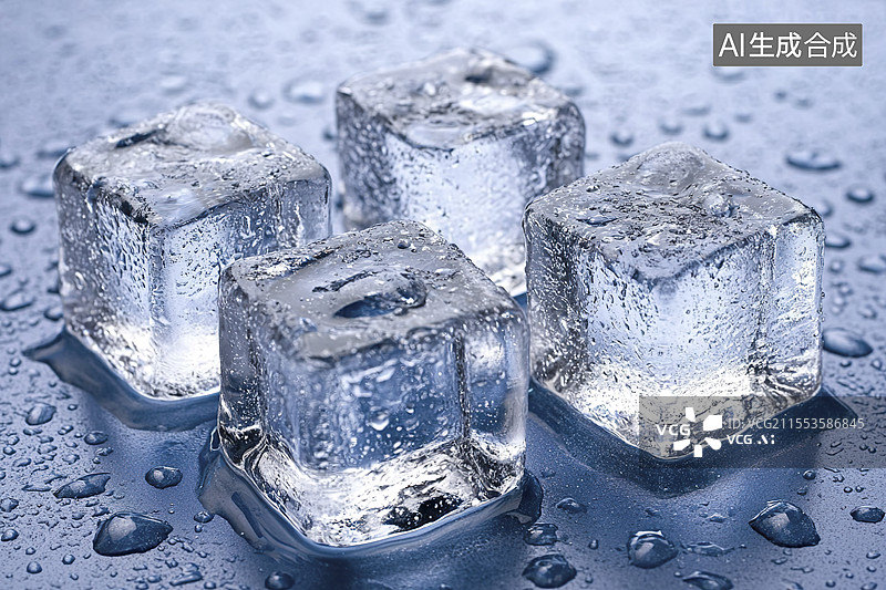 【AI数字艺术】夏季消暑冰块插画图图片素材