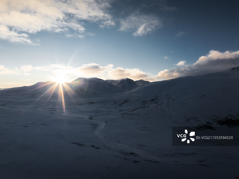 挪威Jotunheimen国家公园的日出图片素材