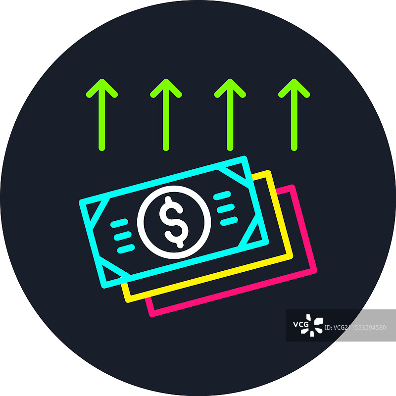 花钱线条多彩图标图片素材