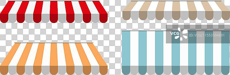 条纹遮阳篷的套件图片素材