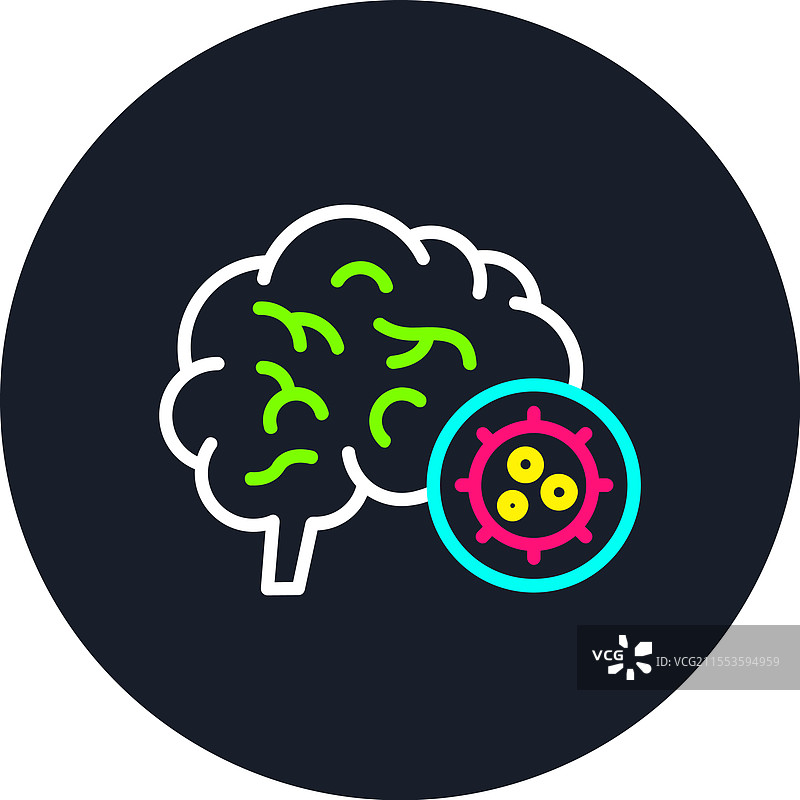 病毒线条多色图标图片素材