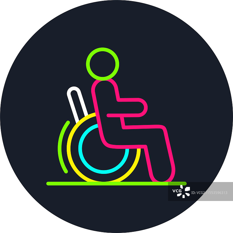 残疾线多色图标图片素材