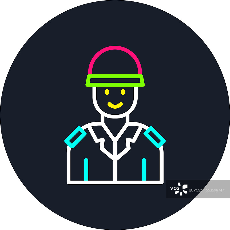 士兵线条多色图标图片素材