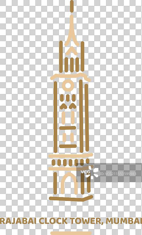 孟买大学的拉贾巴伊钟楼标志图片素材