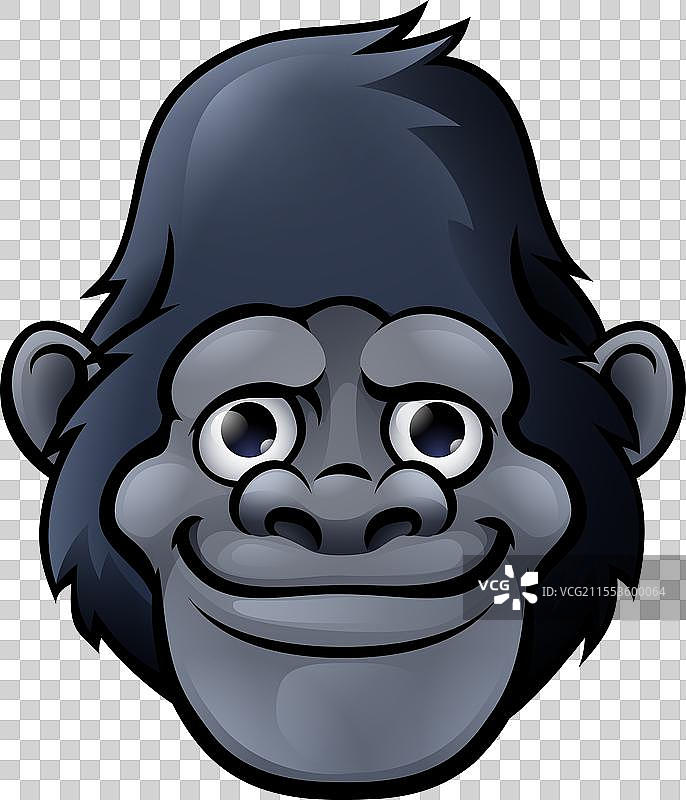 可爱的卡通大猩猩面孔图片素材
