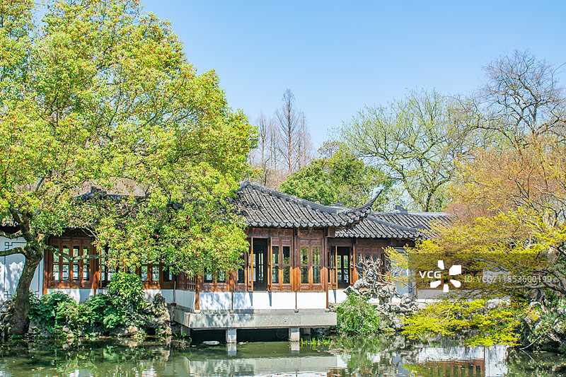 杭州 郭庄 汾阳别墅 清代私家园林 古建筑 文物古迹 西湖 杭州西湖 初春 春天 春景 江南园林景观图片素材