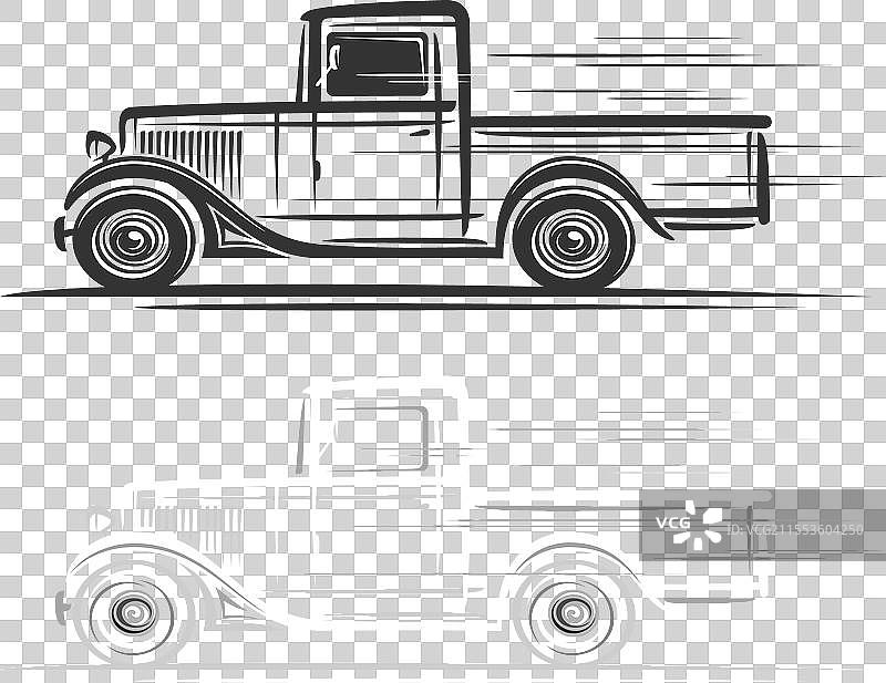 复古卡车的标志图片素材