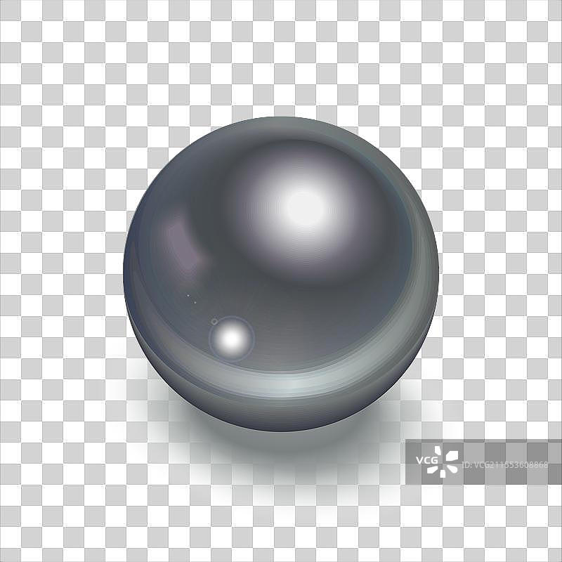 奢华的黑色球体与母贝光泽的阴影图片素材