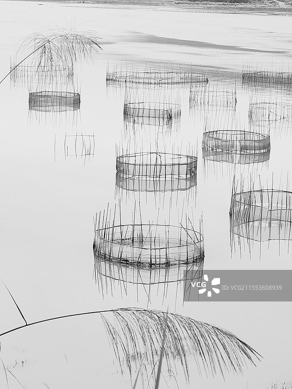 围网水墨画图片素材