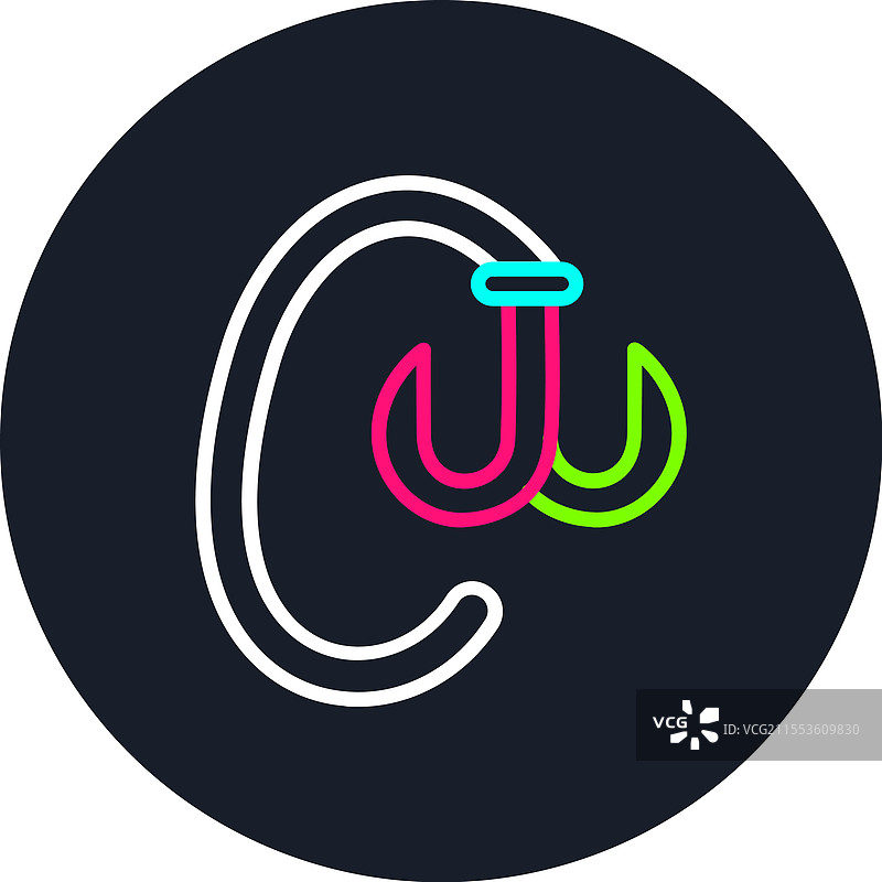 多色图标的钩线图片素材