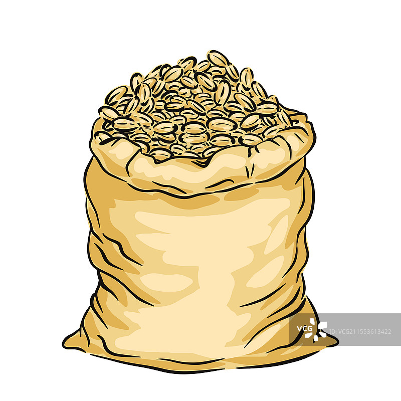 手绘的麻布袋图片素材