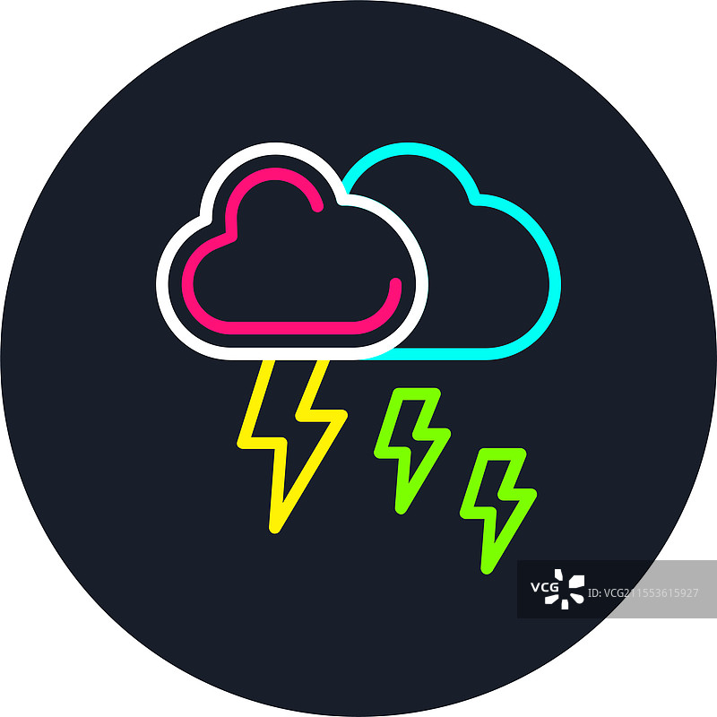 恶劣天气线条多色图标图片素材