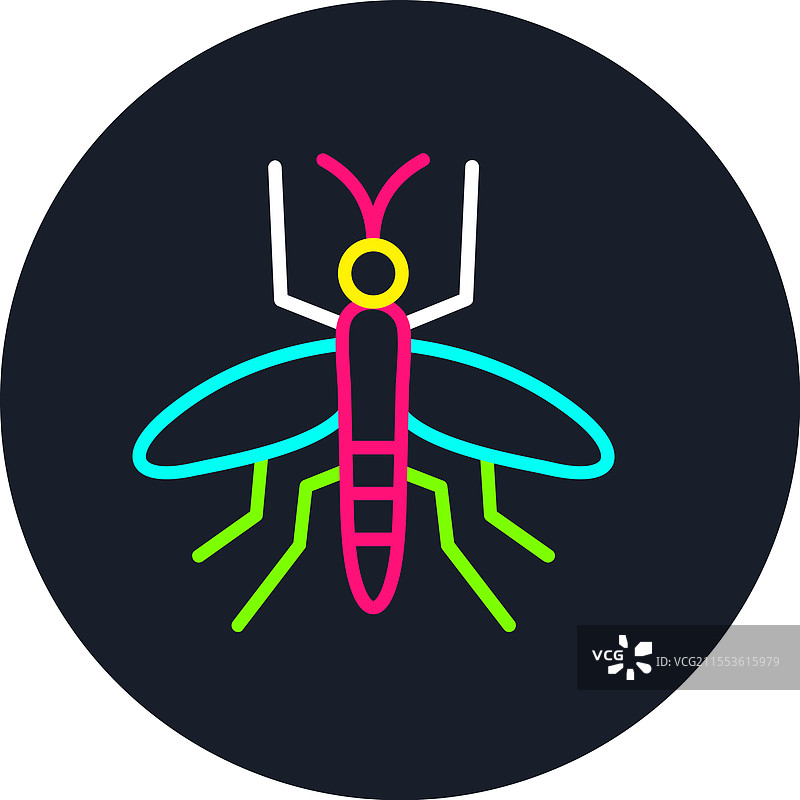 多色蚊子线条图标图片素材