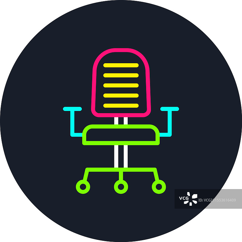 多色办公椅线条图标图片素材