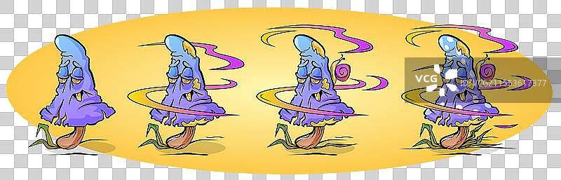 搞笑的迷幻蘑菇卡通角色图片素材