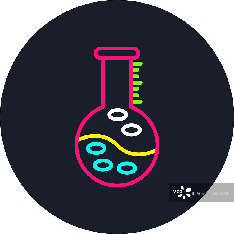 多色图标的烧瓶线条图片素材
