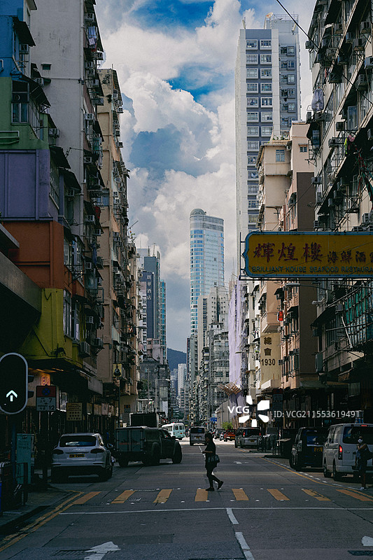 中国香港街景建筑复古摄影图片素材