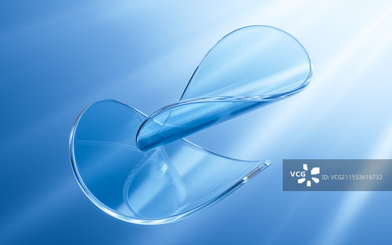 透明玻璃几何体背景3D渲染图片素材