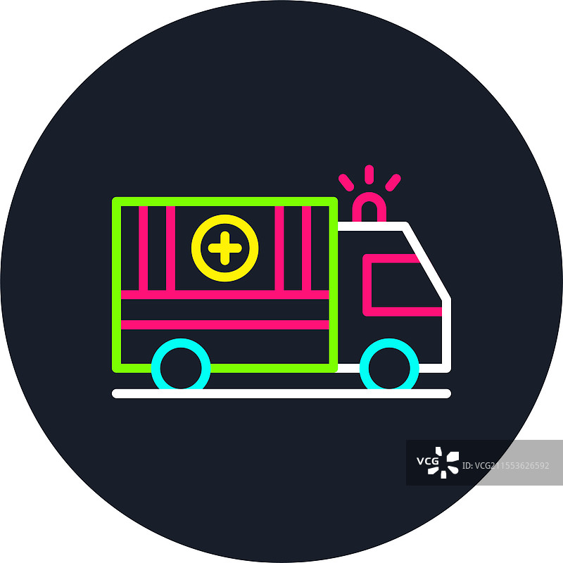 救护车线条多彩图标图片素材