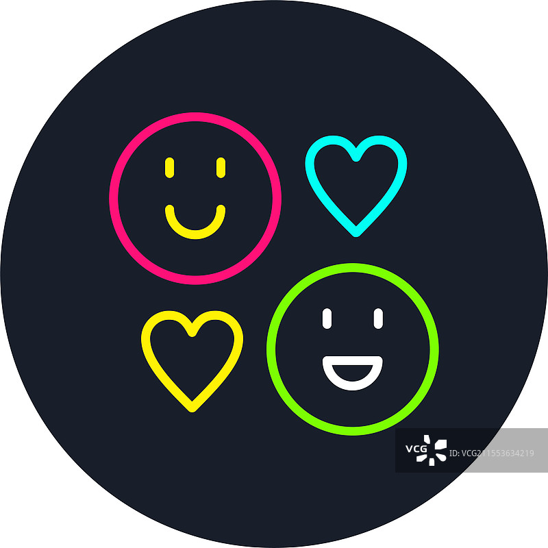 快乐线条多色图标图片素材